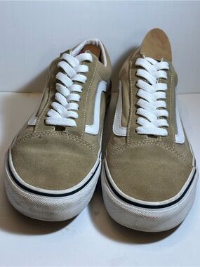 Vans Old Skool Tan Khaki Suede Canvas Sneakers Men’s 7.5 Women’s 9